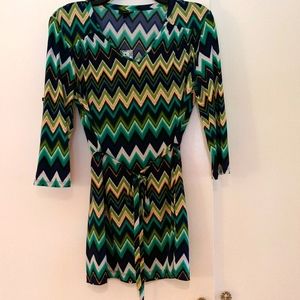 East 5th Tunic Top with Belted Tie Waist (M)